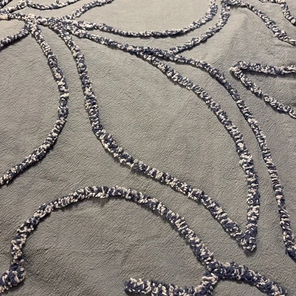 UO Shower Curtain Cover. Margot Chenille Abstract Design*10 Top Hang Buttonholes - Picture 3 of 5